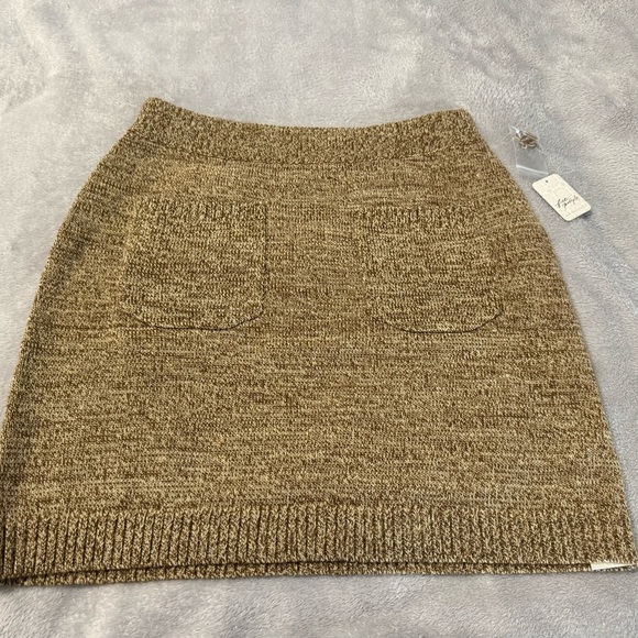 Free People Dresses & Skirts - Free People Skirt Womens Mini Wool Blend Knit Brown Voila Pockets Large